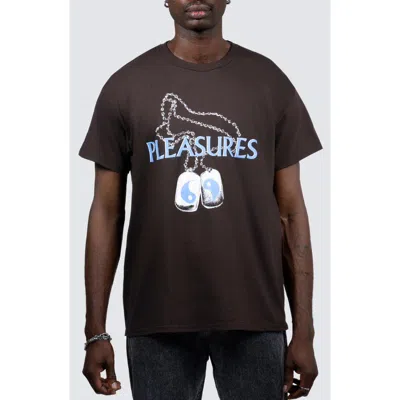 Pleasures Dog Tags Graphic T-shirt In Brown
