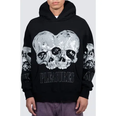 Pleasures Double Skull Graphic Hoodie In Black