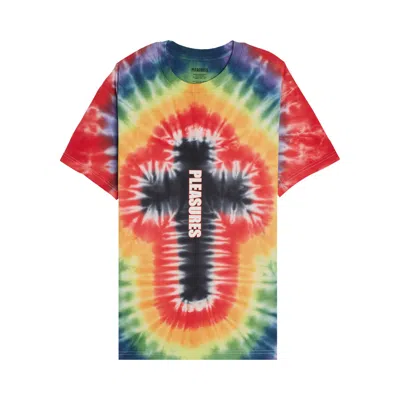Pre-owned Pleasures Dyed T-shirt 'hippie' In Multi-color