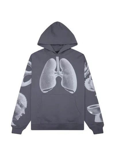 Pleasures Dysfunction Graphic Print Hoodie In Gray