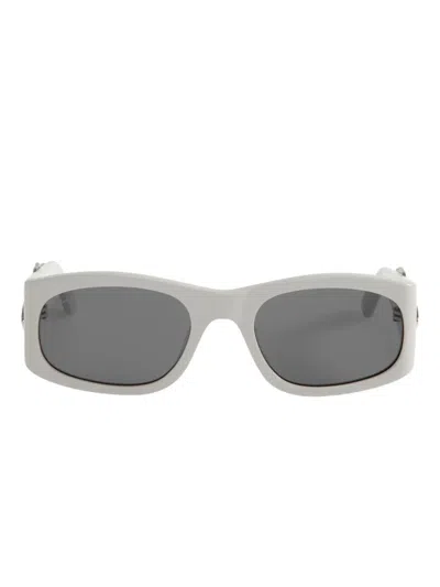 PLEASURES EAZY FLAME-EMBELLISHED RECTANGULAR SUNGLASSES