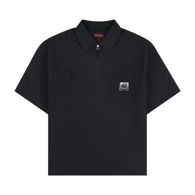 Pre-owned Pleasures Electron Zip Polo 'black'