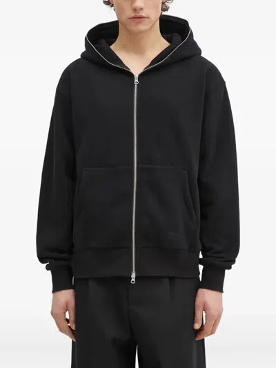 Pleasures Embroidered Zip-up Hoodie In Black