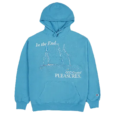 Pre-owned Pleasures End Times Champion Hoodie L In Blue