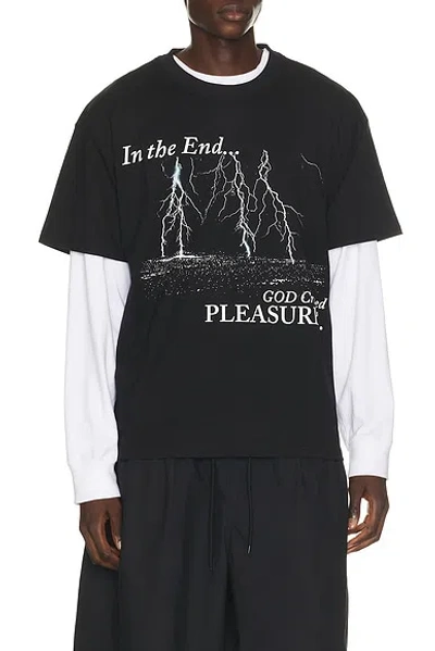 Pleasures End Times Graphic Oversized Tee In Black
