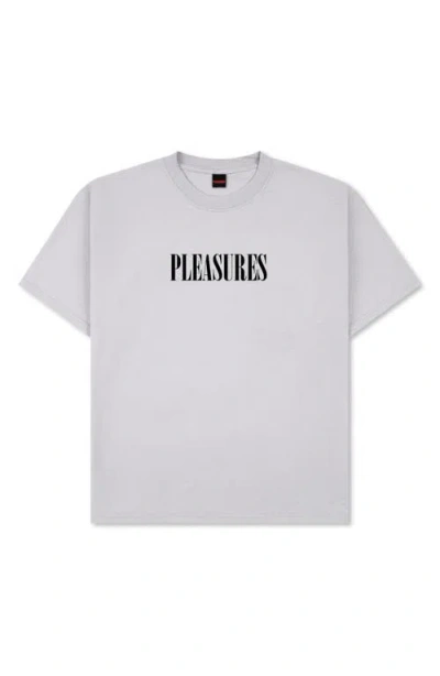 Pleasures Exhibtion Graphic Print Cotton T-shirt In Gray