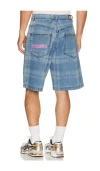 Pleasures Experiment Check-pattern Shorts In Blue