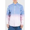 Pleasures Regular Fit Ombre Button Front Shirt In Blue