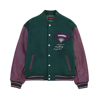 Pre-owned Pleasures Fan Varsity Jacket 'green' | Men's Size S
