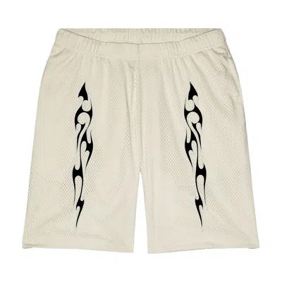 Pre-owned Pleasures Flame Mesh Shorts 'off White'