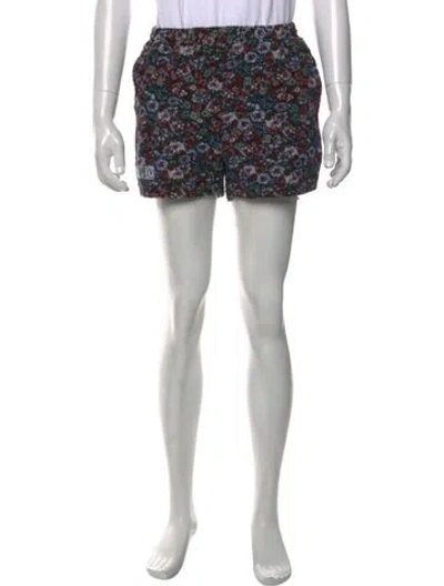 Pre-owned Pleasures Floral Print Jogger Shorts In Purple