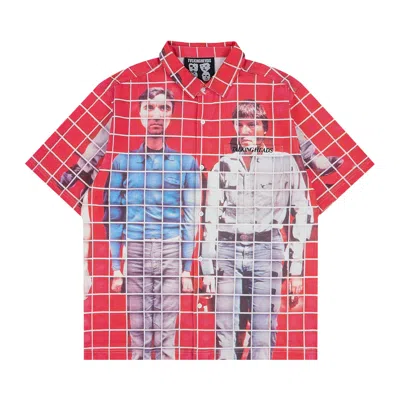 Pre-owned Pleasures Food Button Up 'red' | Men's Size L