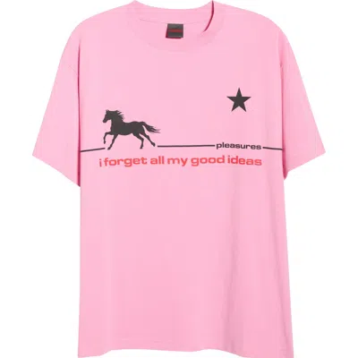 Pleasures Forget Cotton Graphic T-shirt In Pink