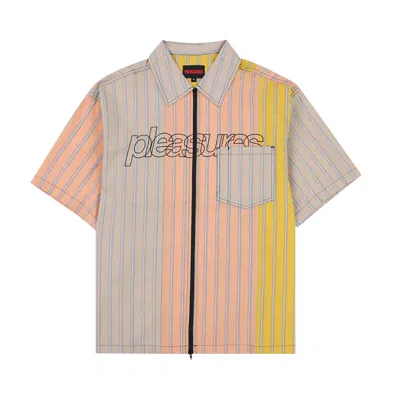 Pre-owned Pleasures Garner Zip Shirt 'peach' | Multi-color | Men's Size S