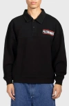 Pleasures Gentle Cotton Polo Sweatshirt In Black