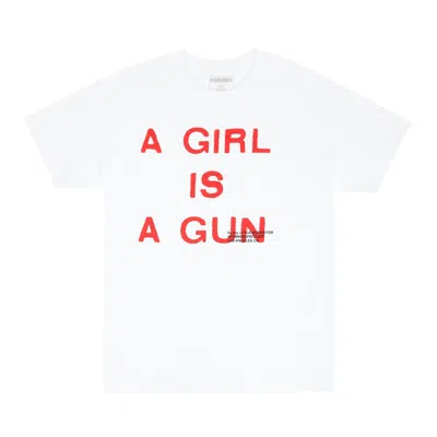 Pre-owned Pleasures Girl Is A Gun T-shirt 'white'