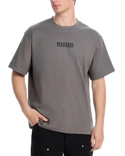 Pleasures Glitter Graphic Logo Tee In Gray