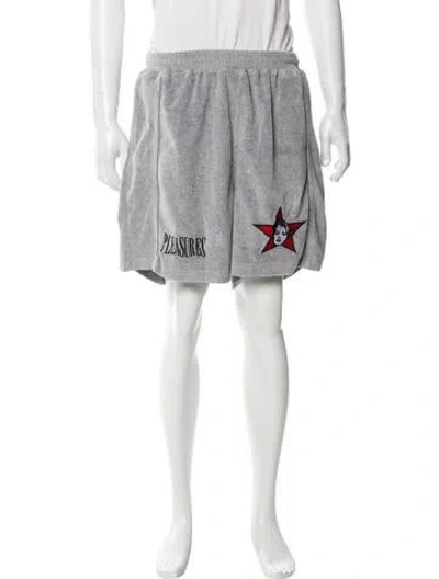 Pre-owned Pleasures Graphic Print Athletic Shorts In Black