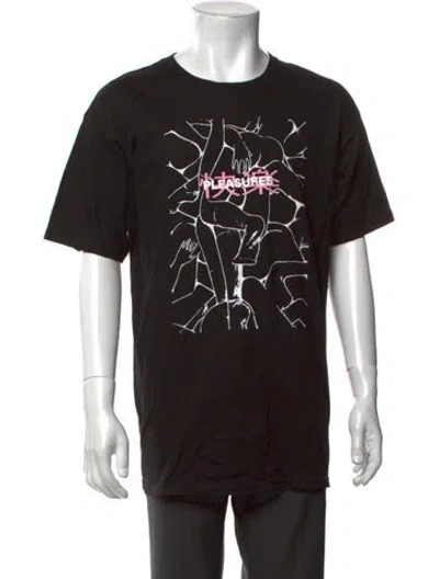 Pre-owned Pleasures Graphic Print Crew Neck T-shirt In Black