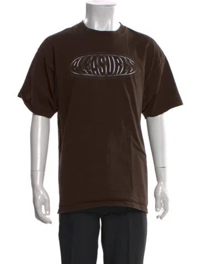 Pre-owned Pleasures Graphic Print Crew Neck T-shirt In Brown