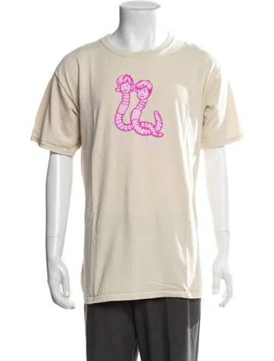 Pre-owned Pleasures Graphic Print Crew Neck T-shirt In Neutrals