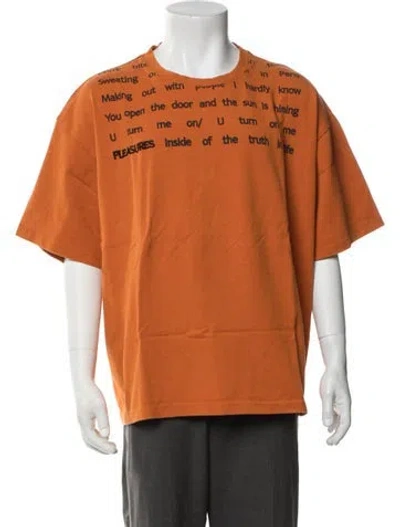 Pre-owned Pleasures Graphic Print Crew Neck T-shirt In Orange