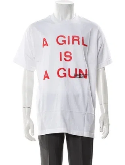 Pre-owned Pleasures Graphic Print Crew Neck T-shirt In White