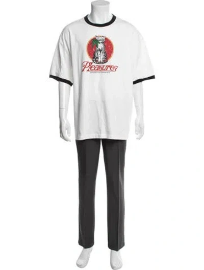 Pre-owned Pleasures Graphic Print Crew Neck T-shirt In White