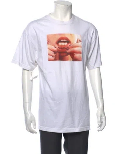 Pre-owned Pleasures Graphic Print Short Sleeve Shirt In White