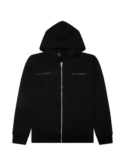 Pleasures Graphic-print Zip-up Hoodie In Black