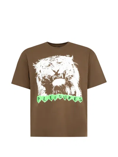 Pleasures Grin Graphic T-shirt In Brown