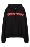Pleasures Grin Heart Graphic Hoodie In Black