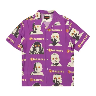 Pre-owned Pleasures Head Button Down 'purple'