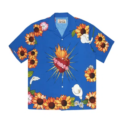 Pre-owned Pleasures Heart Button Down 'blue'