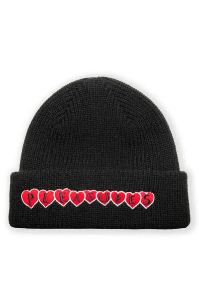 Pleasures Hearts Beanie In Black