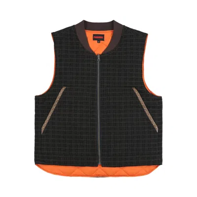 Pre-owned Pleasures Horns Denim Vest 'brown Plaid' | Men's Size M