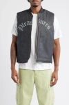 Pleasures Horns Reversible Faux Leather Vest In Gray
