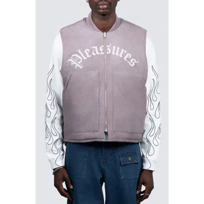 Pleasures Horns Reversible Quilted Vest In Mauve