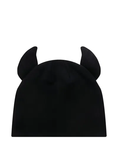 Pleasures Horns Skully Hat In Black