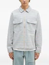 Pleasures Houndstooth-pattern Zip-front Shirt Jacket In Blue