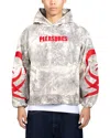Pleasures Hunt Oversize Camo Cotton Canvas Hoodie In Gray