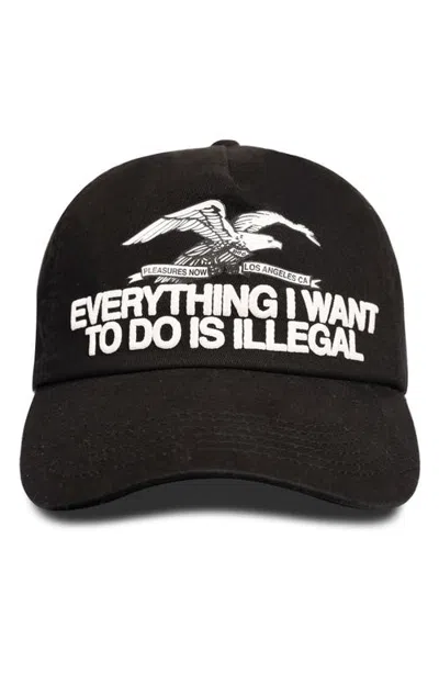 Pleasures Illegal Snapback Baseball Cap In Black
