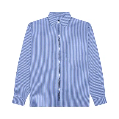 Pre-owned Pleasures Impact Button Up 'blue' | Men's Size S