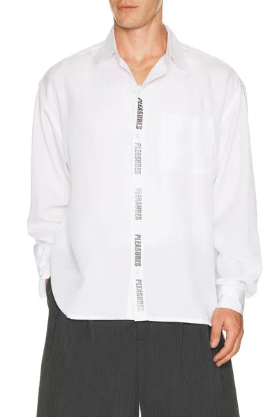 Pleasures Impact Button Up Shirt In White