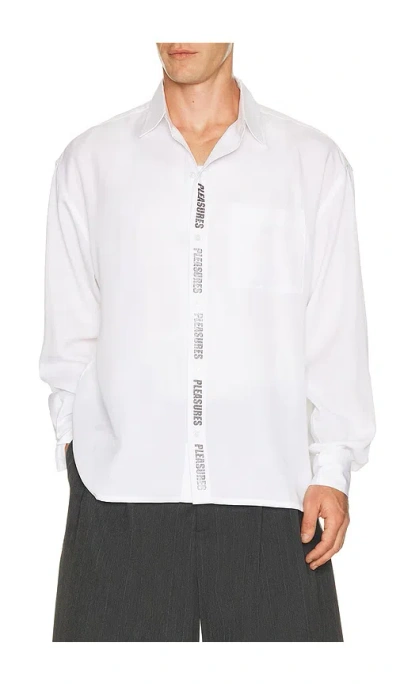 Pleasures Impact Button Up Shirt In White