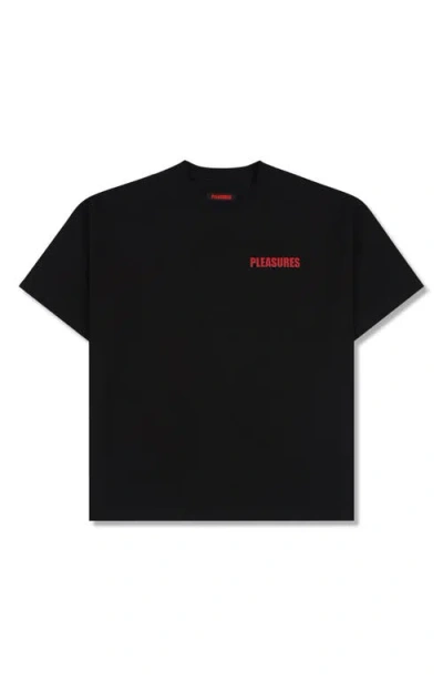 Pleasures Impact Heavyweight Cotton Graphic T-shirt In Black