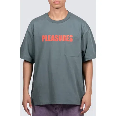 Pleasures Impact Heavyweight Pocket Graphic T-shirt In Olive