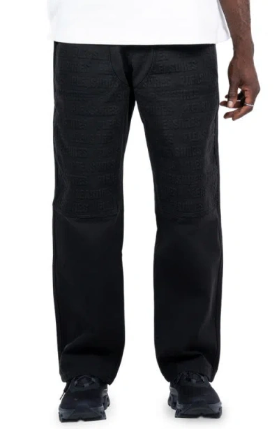 Pleasures Impact Relaxed Straight Leg Jeans In Black
