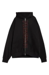 Pleasures Impact Zip Graphic Hoodie In Black