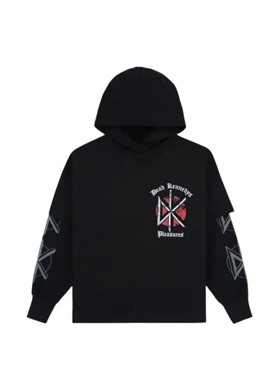 Pleasures Kennedys Layered Hoodie In Black